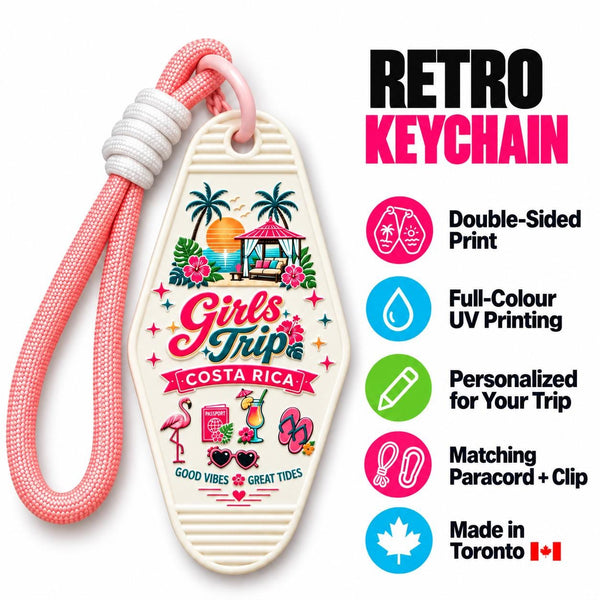 Personalized Girls Trip Motel Keychain
