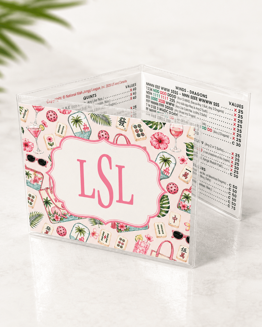 Personalized Mahjong Card Insert – Custom Pattern, Frame & Monogram