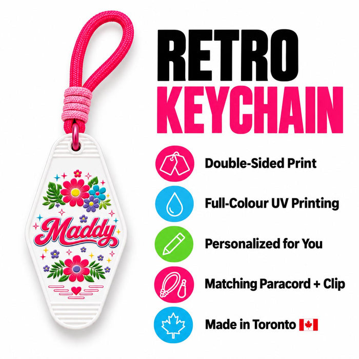 Personalized Retro Motel Keychain