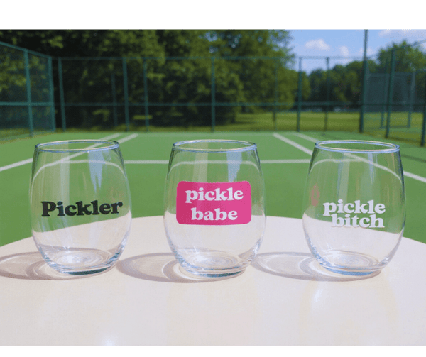 Pickleball Acrylic Wine Glasses Set of 4